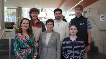 GCF's Anthea Jackson and UON's Belinda Tynan with scholarship recipients