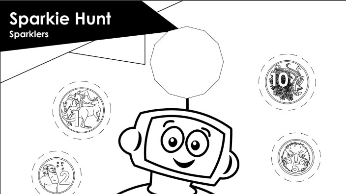 Hunt for coins with Sparkie!